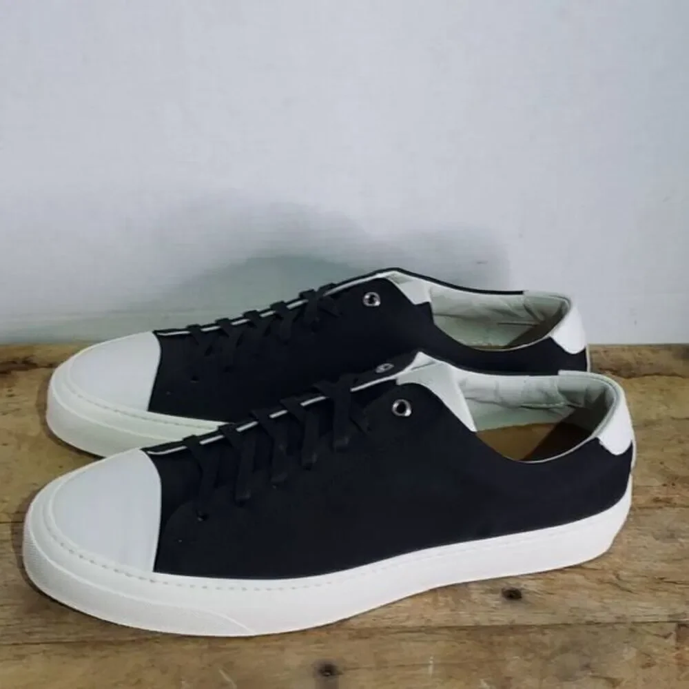 Good man brand legacy lo top sneakers men's italian leather black canvas skater‎